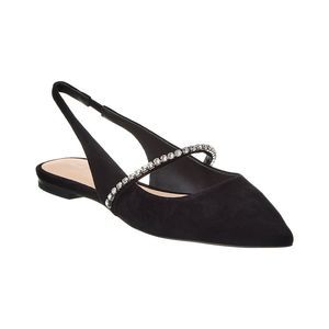 Stuart Weitzman Black Flats with Silver Accents
